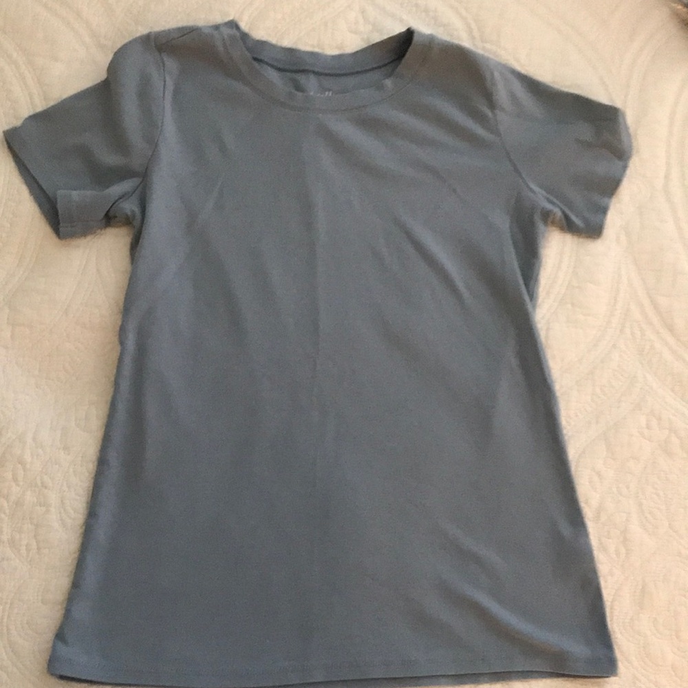 J Jill Pima cotton tee shirt top. Size small. Blue grey color